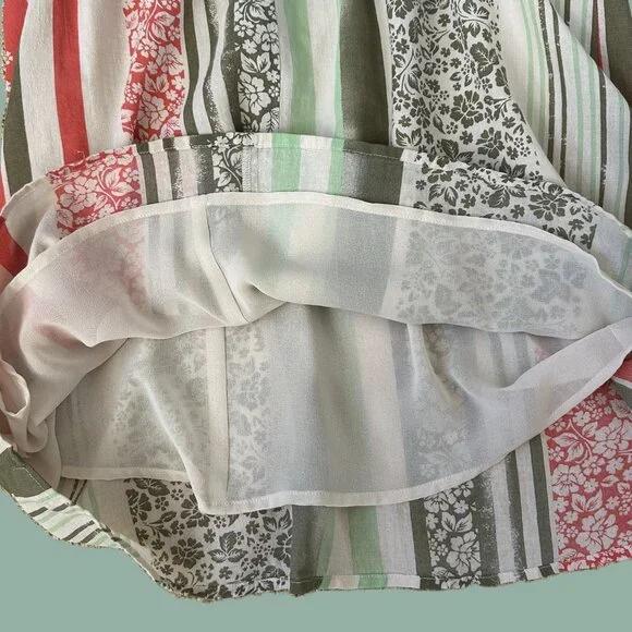 Cabi Whisper Gauze Tank Top Size XS floral and stripe design with Crochet BOHO - Picture 8 of 8